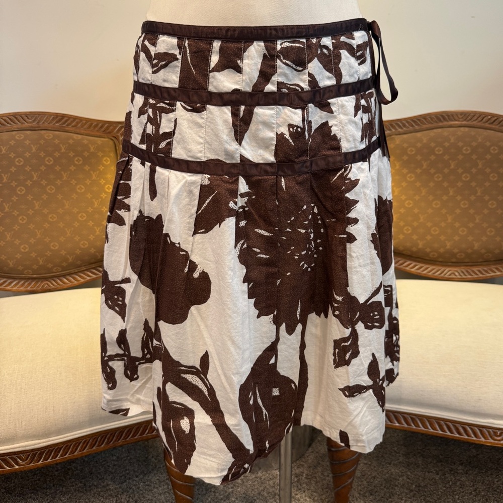 GAP 00s Brown Floral Midi Skirt Fairy Cottage Core Vibes